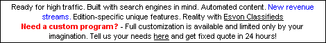 Universal classified ads software