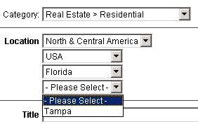 Database-driven Regions/Location menu
